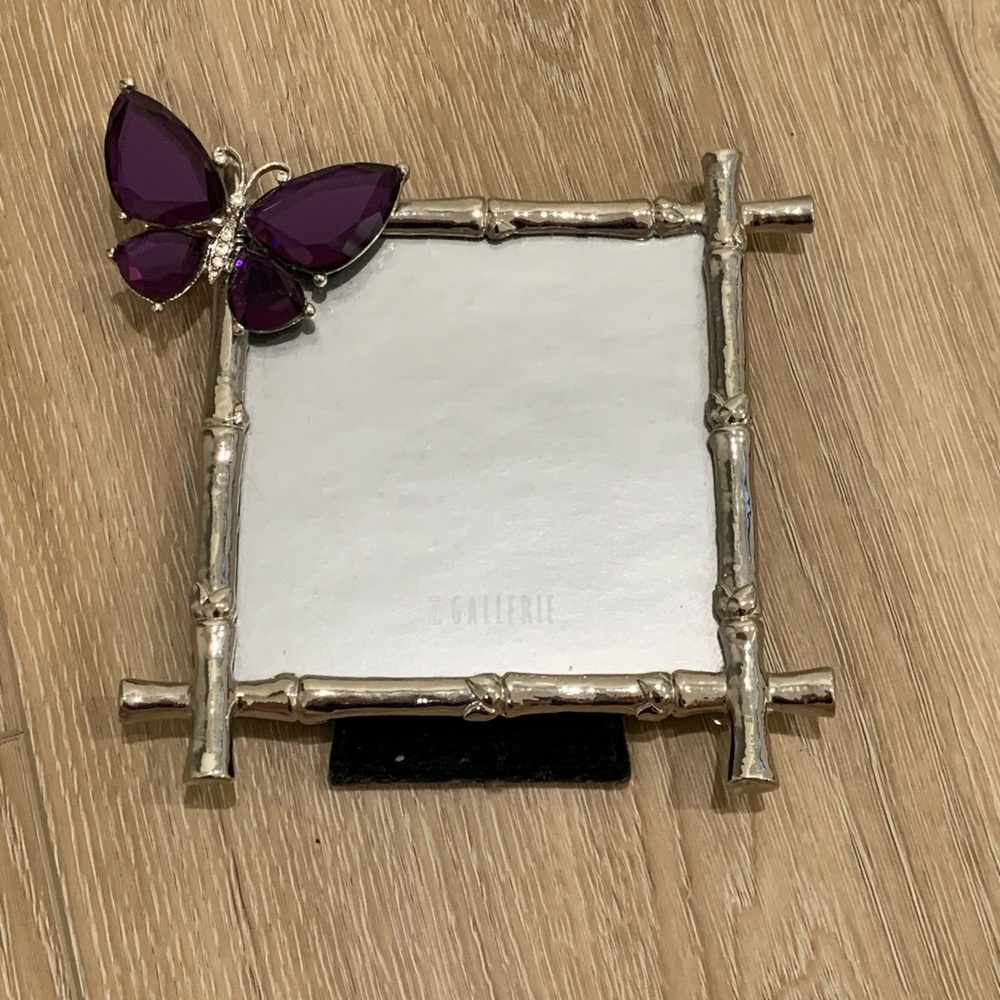 NEW - Silver & Purple Butterfly Frame by Z Gallerie